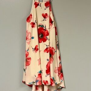 Charlotte Russe Floral High Low Dress in Red and Cream